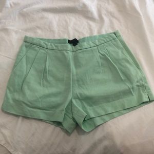 Jcrew Mint green pleated shorts